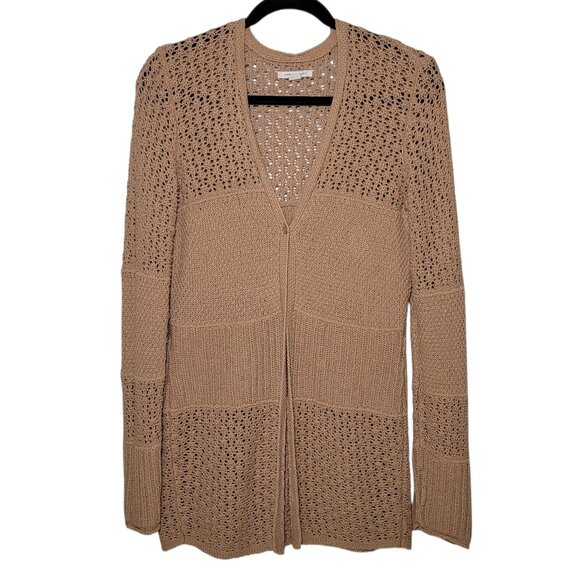 American Eagle Outfitters Sweaters - American Eagle Tan Crochet Knit Stitched Cardigan Sweater Medium Boho